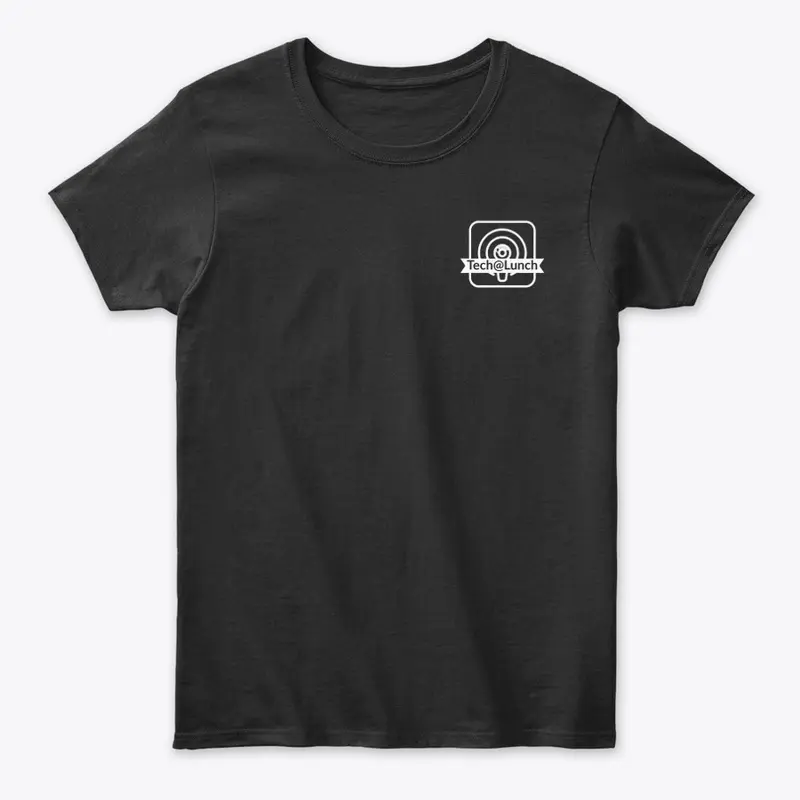 Basic White logo Tech@Lunch Podcast Tee