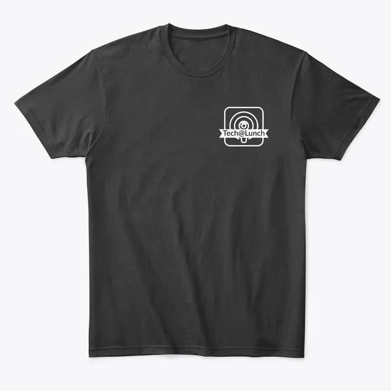 Basic White logo Tech@Lunch Podcast Tee